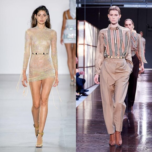 Women Dress Belt Elastic Waist Band Gold Buckle Stretch Polyester Formal Casual - Picture 3 of 6